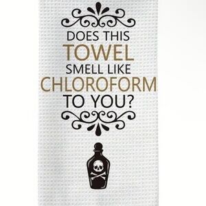 Humorous White and Black Kitchen Towel